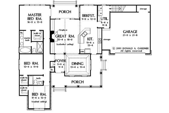Floor Plan - Main Floor for Country House Plan #929-637 - 3 bed, 2 bath