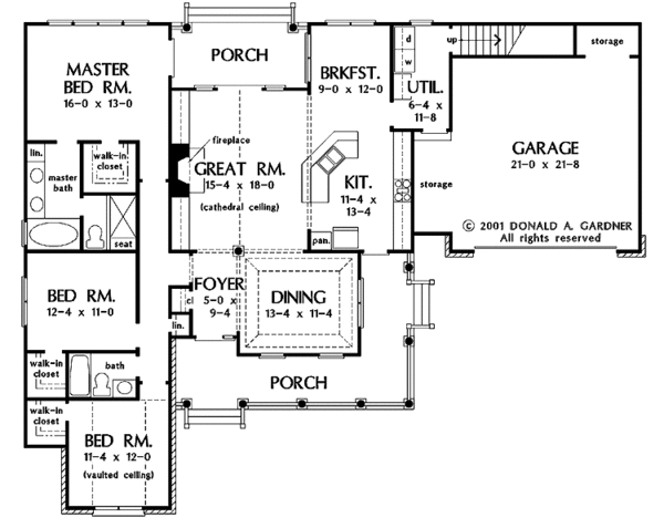 Architectural House Design - Country Floor Plan - Main Floor Plan #929-637