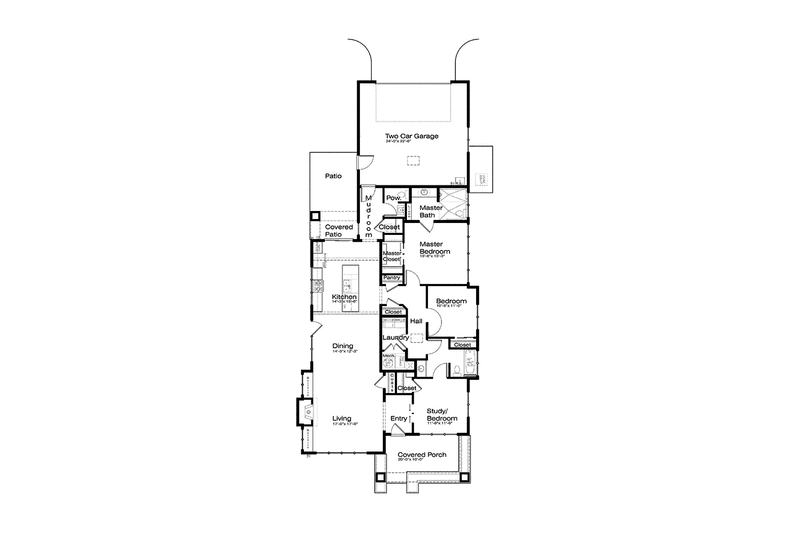 Dream House Plan - Floor Plan - Main Floor for Prairie House Plan #895-70 - 3 bed, 2.5 bath