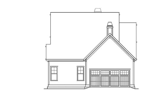 Exterior - Rear Elevation for Colonial House Plan #927-944 - 3 bed, 2.5 bath