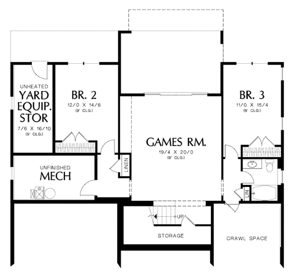Dream House Plan - Traditional Floor Plan - Lower Floor Plan #48-860