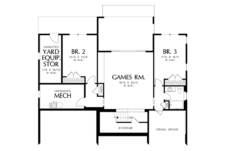 Architectural House Design - Floor Plan - Lower Floor for Traditional House Plan #48-860 - 4 bed, 3 bath