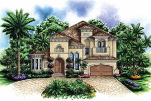 Home Plan - Mediterranean Exterior - Front Elevation Plan #1017-32