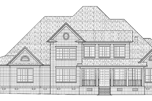 Exterior - Rear Elevation for Traditional House Plan #1054-3 - 5 bed, 5 bath