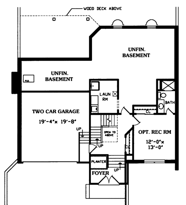 Home Plan - Contemporary Floor Plan - Lower Floor Plan #314-261