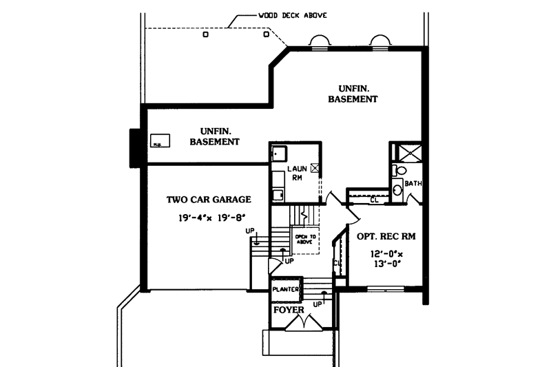 Home Plan - Floor Plan - Lower Floor for Contemporary House Plan #314-261 - 4 bed, 2.5 bath