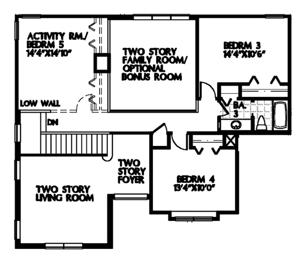 House Blueprint - Mediterranean Floor Plan - Upper Floor Plan #999-109