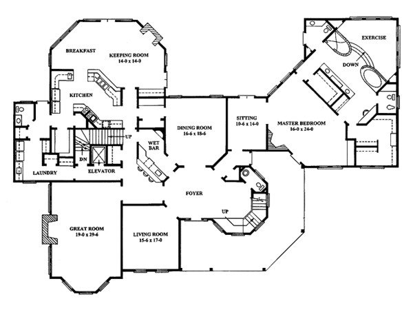 House Design - Victorian Floor Plan - Main Floor Plan #1047-21