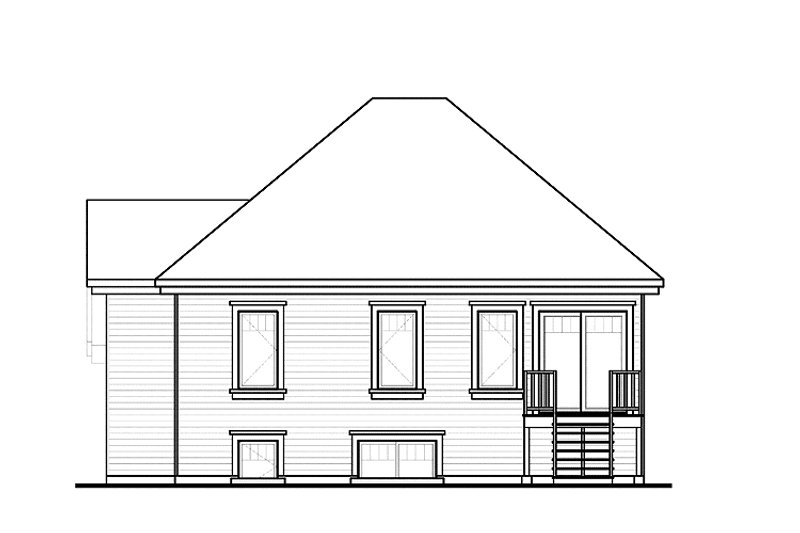 House Blueprint - Exterior - Rear Elevation for Contemporary House Plan #23-2438 - 4 bed, 2 bath