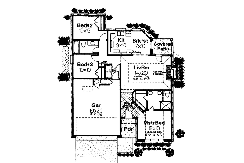 Dream House Plan - Floor Plan - Main Floor for Ranch House Plan #310-1217 - 3 bed, 2 bath