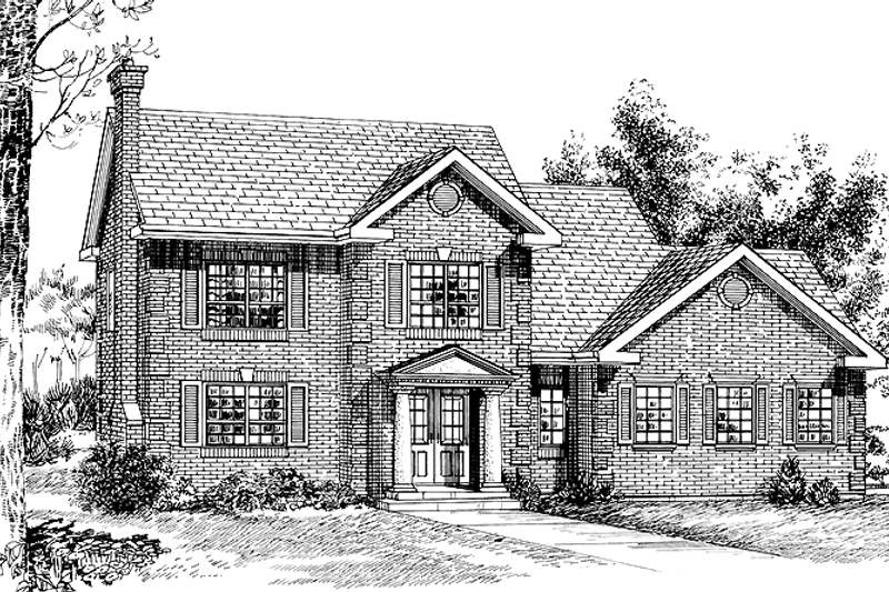 Dream House Plan - Colonial Exterior - Front Elevation Plan #47-834