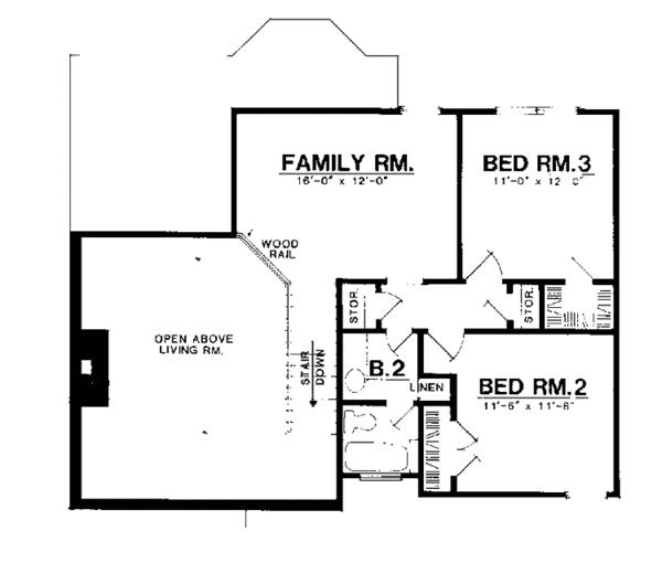Home Plan - Mediterranean Floor Plan - Upper Floor Plan #40-449