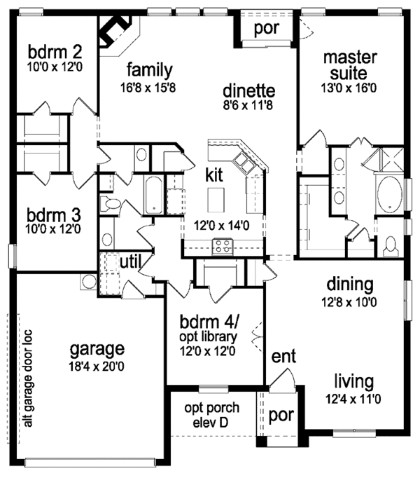 Home Plan - Ranch Floor Plan - Main Floor Plan #84-760