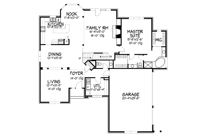 Home Plan - Floor Plan - Main Floor for Traditional House Plan #320-922 - 4 bed, 3.5 bath