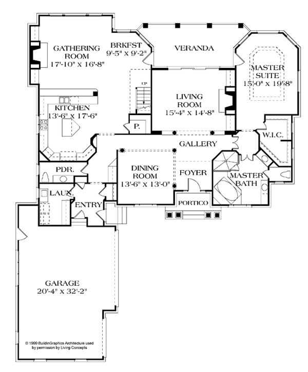 House Blueprint - Mediterranean Floor Plan - Main Floor Plan #453-312