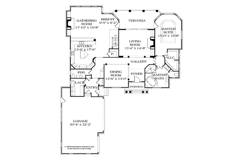 Dream House Plan - Floor Plan - Main Floor for Mediterranean House Plan #453-312 - 4 bed, 3.5 bath