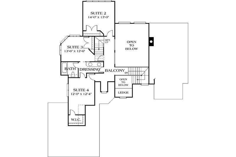Home Plan - Floor Plan - Upper Floor for European House Plan #453-115 - 4 bed, 2.5 bath