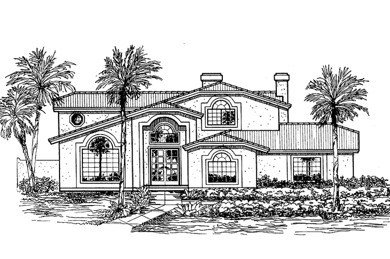 House Design - Mediterranean Exterior - Front Elevation Plan #320-973