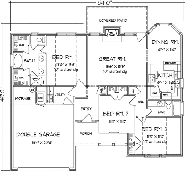 House Plan Design - Country Floor Plan - Main Floor Plan #42-716