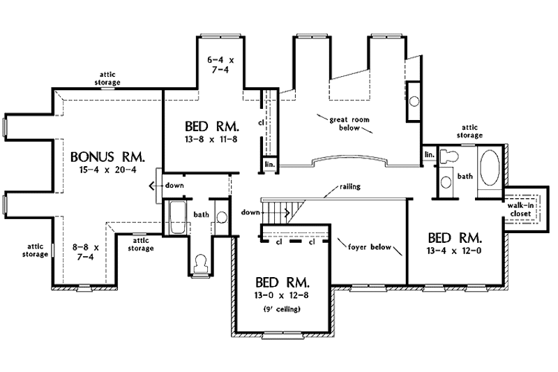 Home Plan - Floor Plan - Upper Floor for Colonial House Plan #929-606 - 4 bed, 3.5 bath