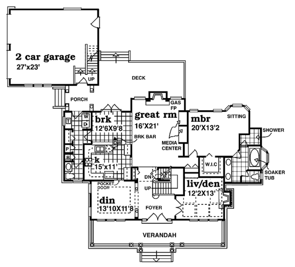 House Plan Design - Craftsman Floor Plan - Main Floor Plan #47-948
