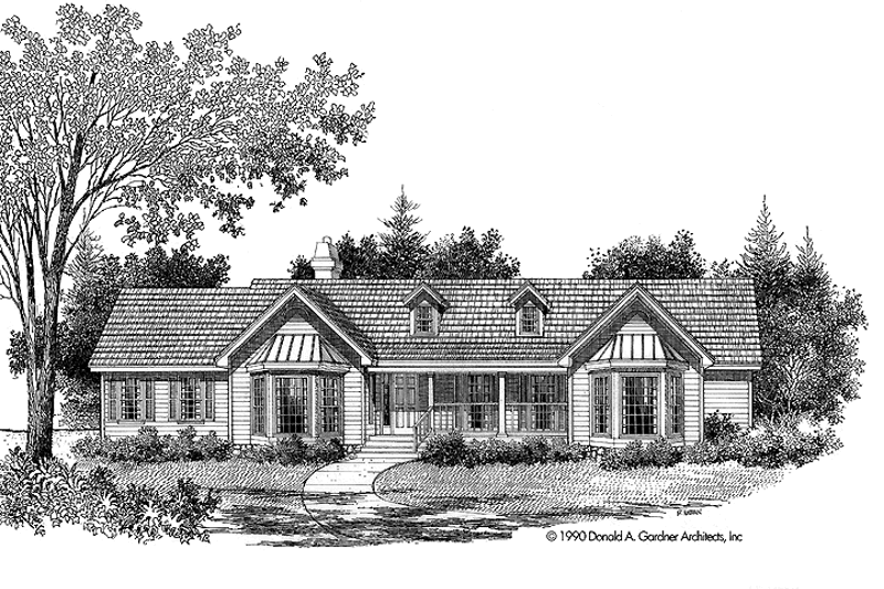 Architectural House Design - Country Exterior - Front Elevation Plan #929-123