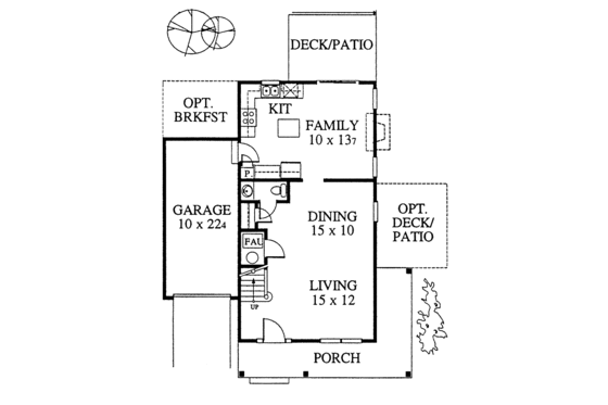Floor Plan - Main Floor for Country House Plan #1053-16 - 3 bed, 2.5 bath