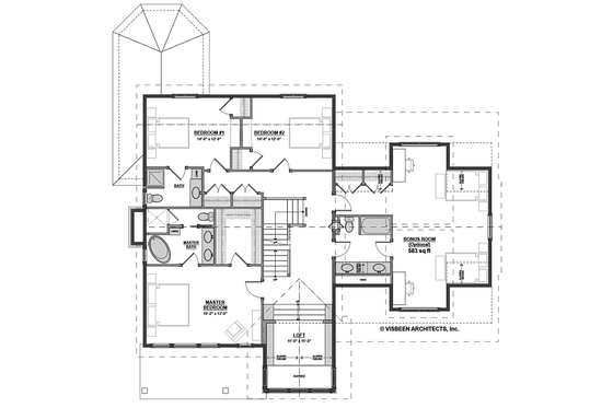 Floor Plan - Upper Floor for Traditional House Plan #928-299 - 3 bed, 3.5 bath