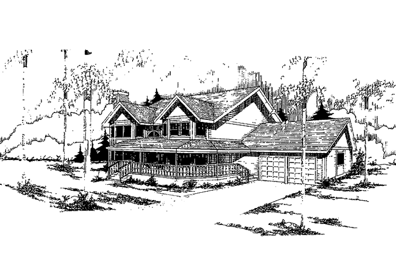 Home Plan - Exterior - Front Elevation 3 for Country House Plan #60-970 - 3 bed, 3 bath
