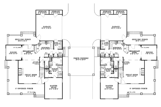 Floor Plan - Main Floor for Country House Plan #17-2830 - 10 bed, 6 bath