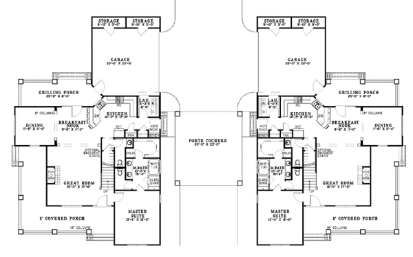 Architectural House Design - Country Floor Plan - Main Floor Plan #17-2830