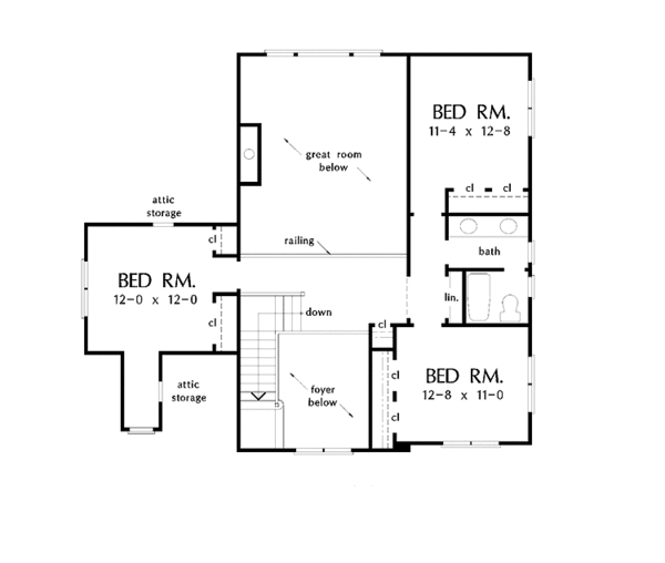 Country Floor Plan - Upper Floor Plan #929-502