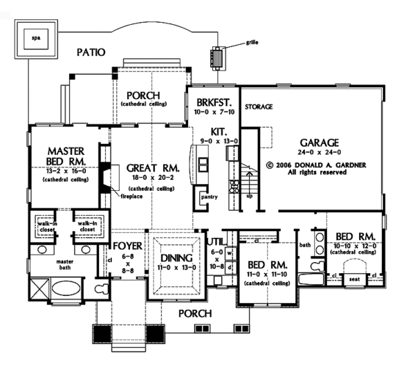 Architectural House Design - Craftsman Floor Plan - Main Floor Plan #929-875