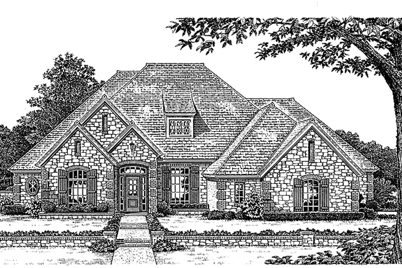 Architectural House Design - Country Exterior - Front Elevation Plan #310-1100