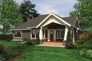Exterior - Rear Elevation for Ranch House Plan #132-534 - 3 bed, 2 bath