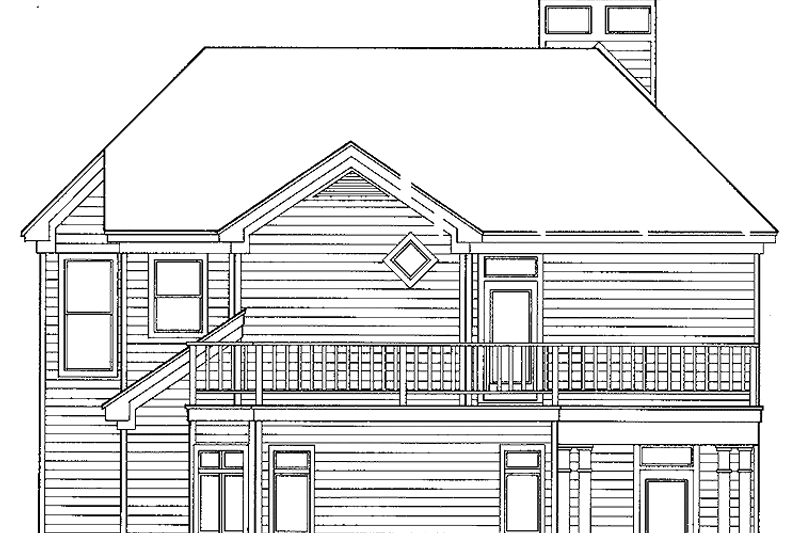 Home Plan - Exterior - Rear Elevation for Classical House Plan #952-3 - 3 bed, 2.5 bath