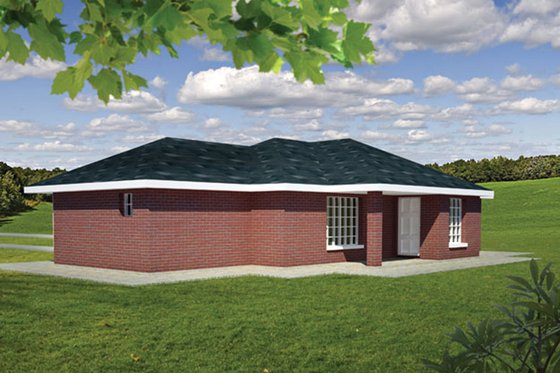 Exterior - Rear Elevation 1 for Ranch House Plan #1061-31 - 3 bed, 2 bath