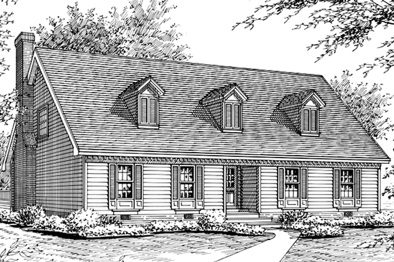 Architectural House Design - Colonial Exterior - Front Elevation Plan #45-433
