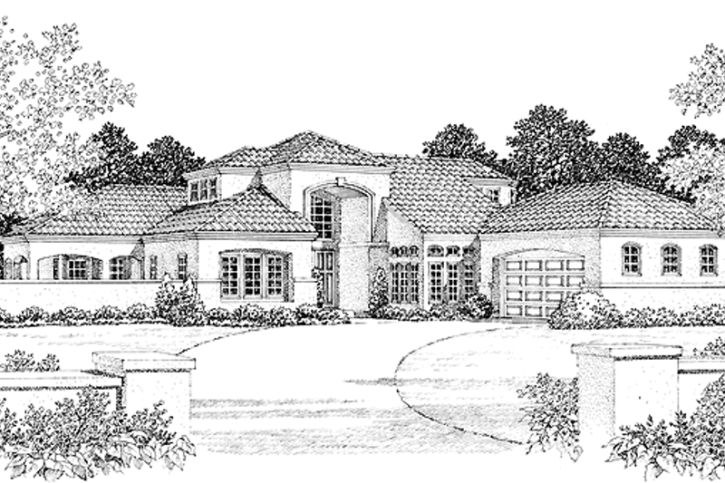 House Plan Design - Mediterranean Exterior - Front Elevation Plan #72-1016