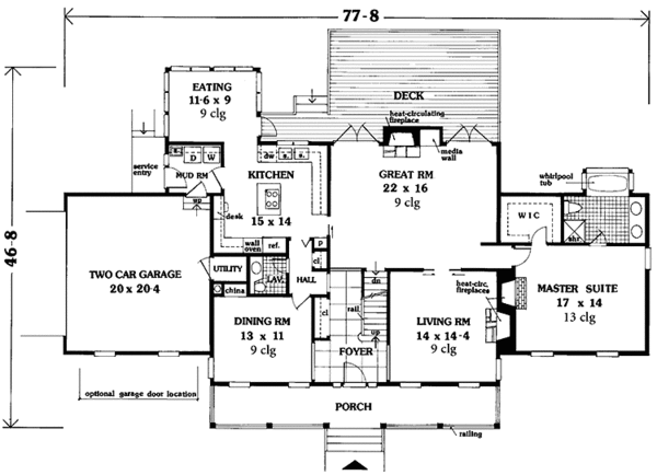 Architectural House Design - Country Floor Plan - Main Floor Plan #3-329