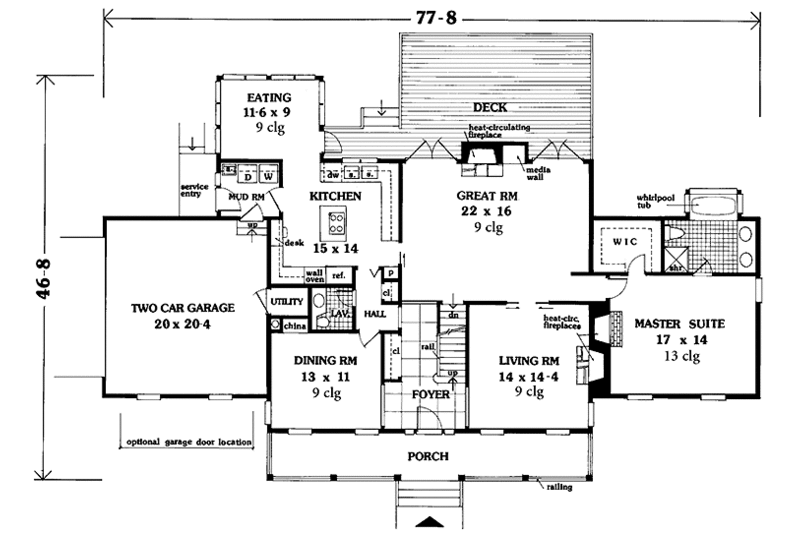 Dream House Plan - Floor Plan - Main Floor for Farmhouse House Plan #3-329 - 5 bed, 3.5 bath