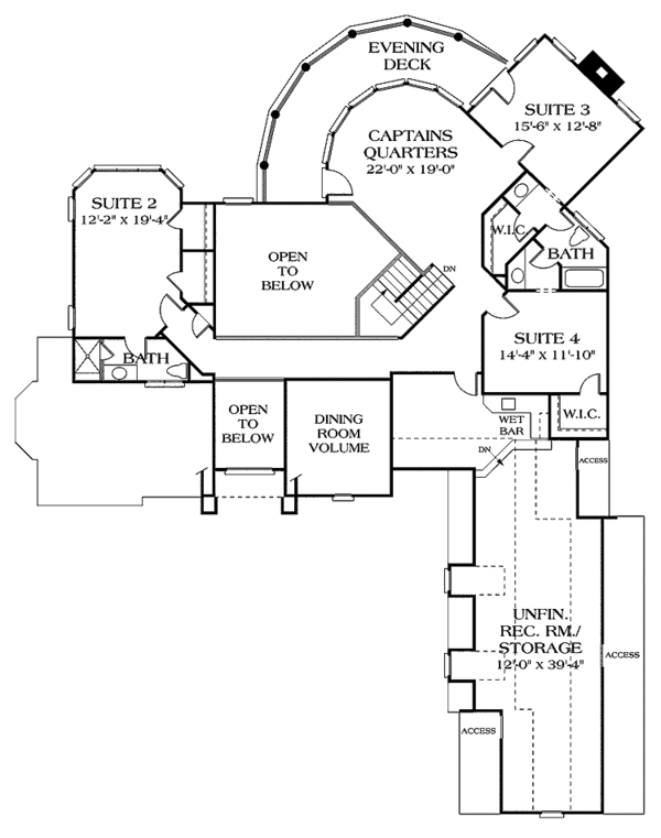 Architectural House Design - Mediterranean Floor Plan - Upper Floor Plan #453-186
