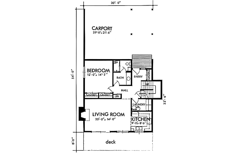 Dream House Plan - Floor Plan - Main Floor for Prairie House Plan #320-1200 - 3 bed, 2 bath