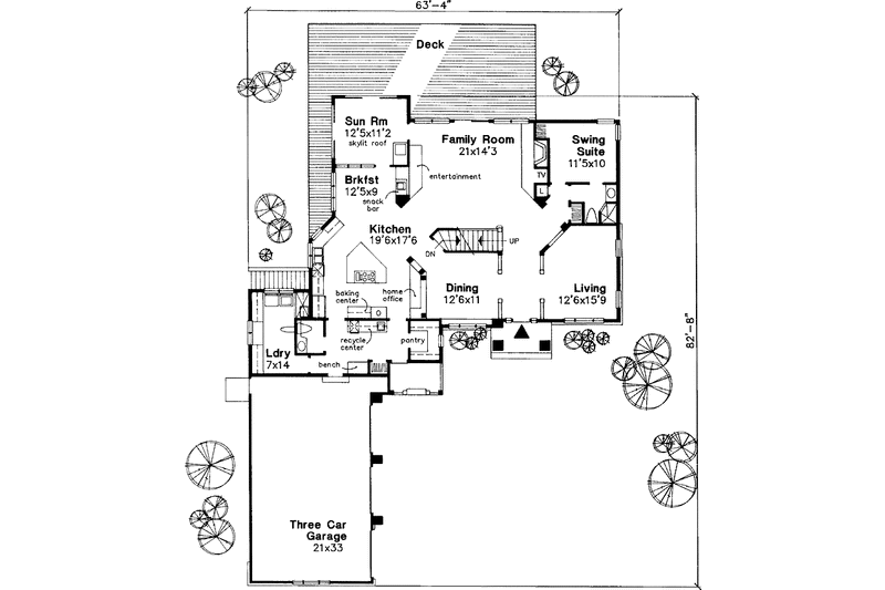 Architectural House Design - Floor Plan - Main Floor for Traditional House Plan #320-623 - 5 bed, 3.5 bath