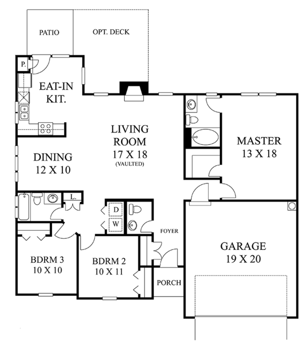 Home Plan - Colonial Floor Plan - Main Floor Plan #1053-58