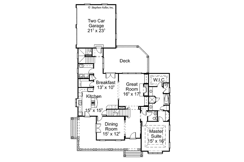 House Blueprint - Floor Plan - Main Floor for Colonial House Plan #429-278 - 5 bed, 4.5 bath