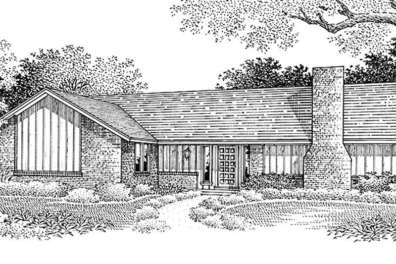 Dream House Plan - Ranch Exterior - Front Elevation Plan #45-525