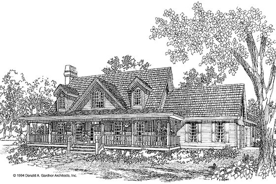 Exterior - Front Elevation 3 for Country House Plan #929-208 - 3 bed, 3.5 bath