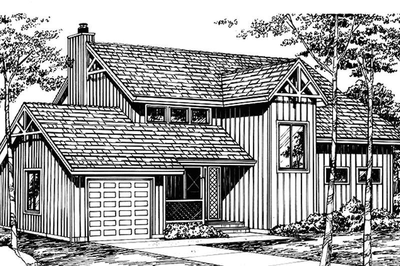 Home Plan - Prairie Exterior - Front Elevation Plan #320-1253