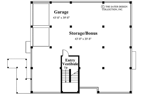 Floor Plan - Lower Floor for Mediterranean House Plan #930-155 - 3 bed, 2 bath